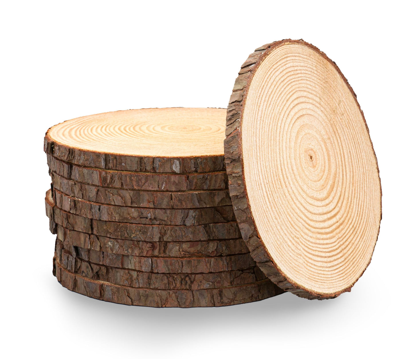 Rustic Centerpiece Rounds for Weddings, Crafts & Home Décor | Kiln-Dried, Sustainable Wood (6 or 10 Pack)