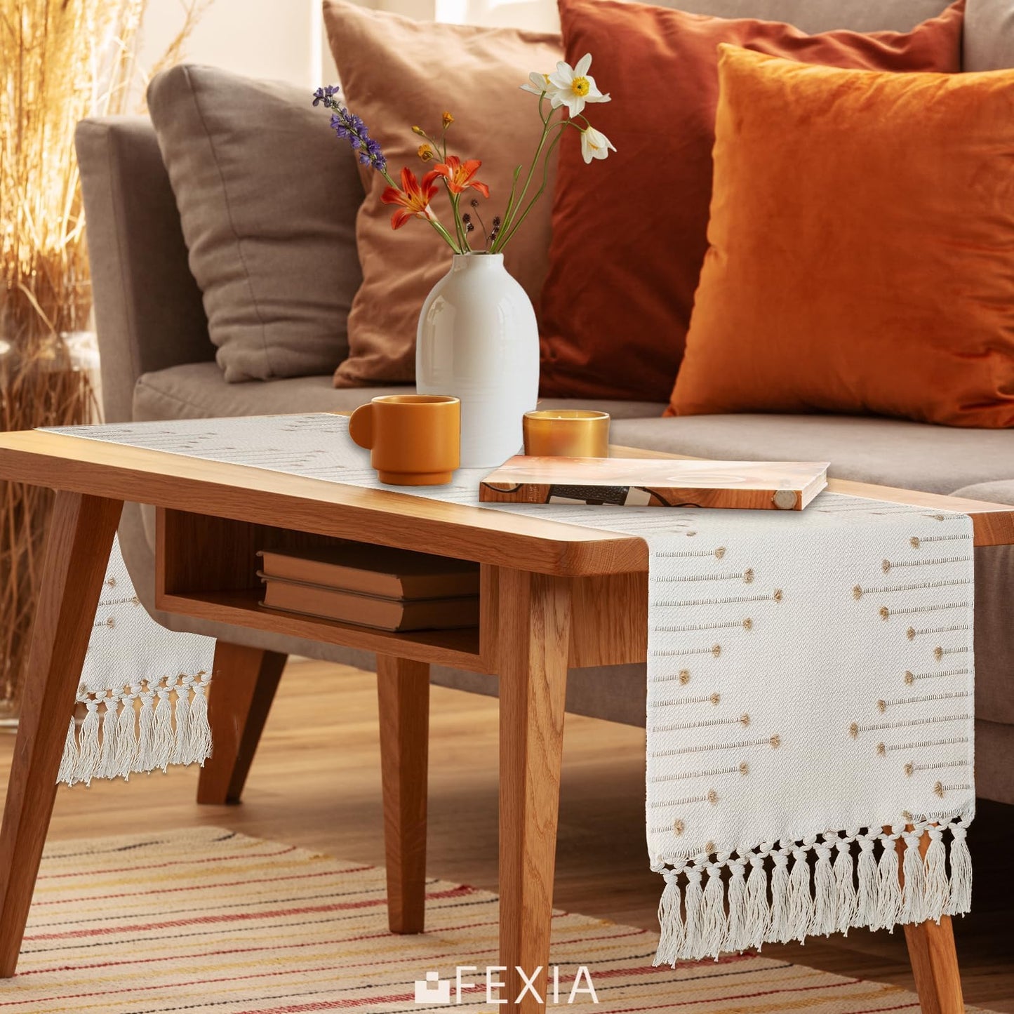 Boho Macrame Table Runner - Rustic Farmhouse Decor for Dining, Events & Holidays