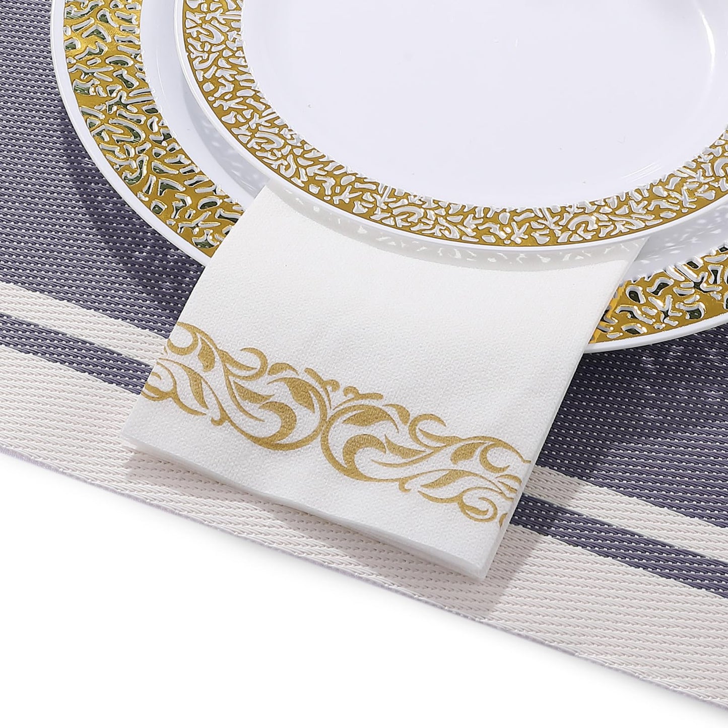 Luxury Disposable Hand Towels – Linen-Feel Paper Guest Napkins for Guest at Weddings, Dinner Parties & Events | Pack of 100