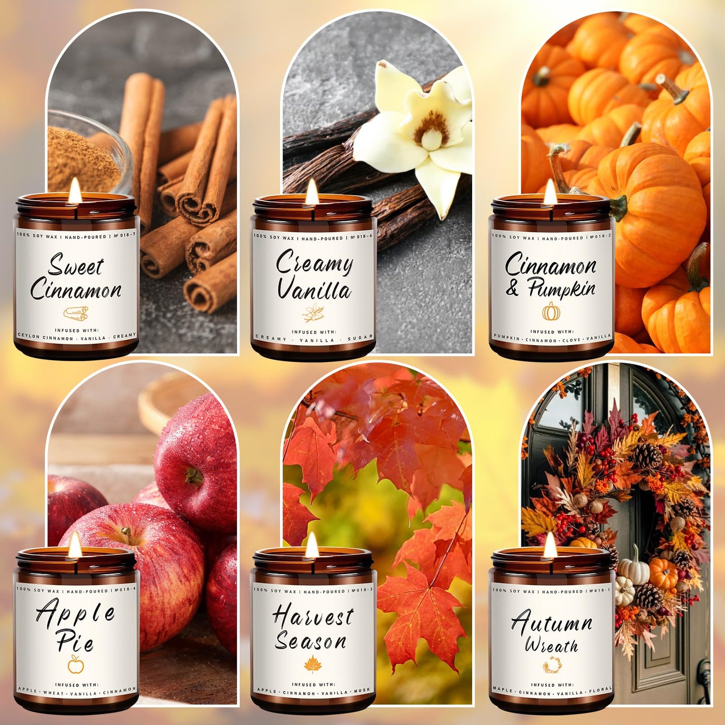 Autumn Scented Candle Collection – Seasonal Scents for Cozy, Holiday Ambience