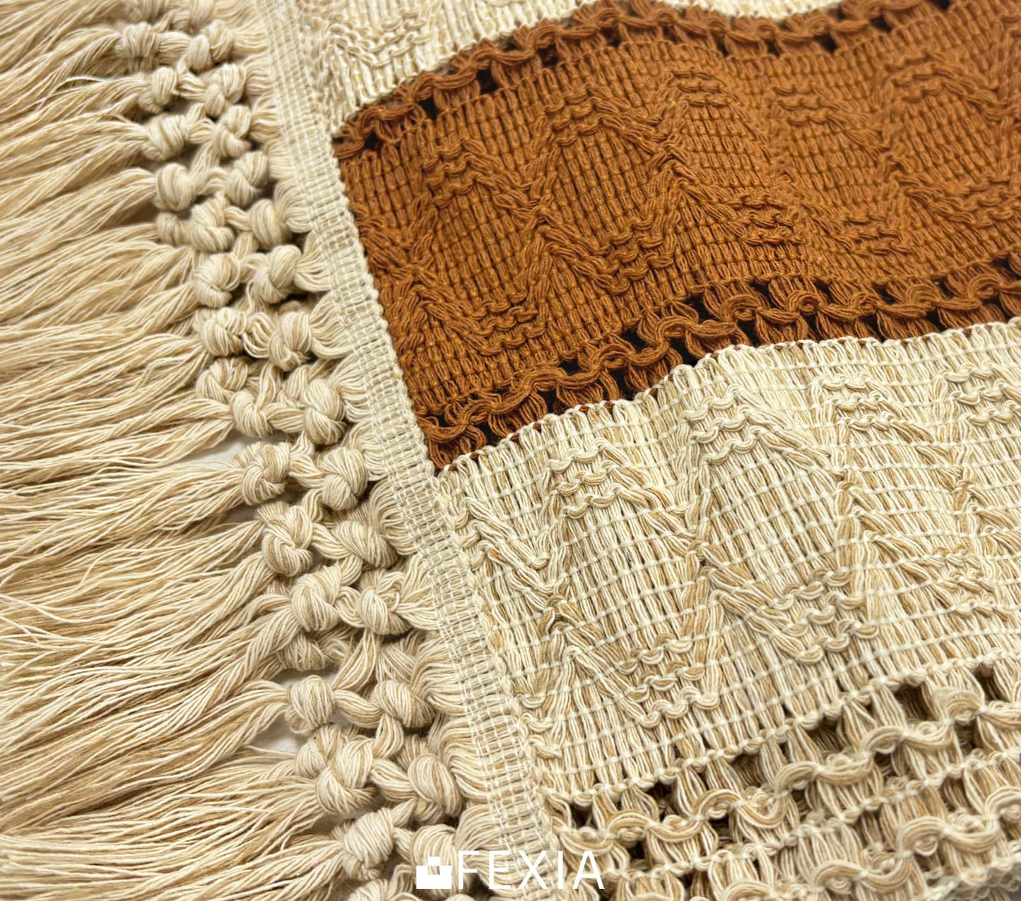 Boho Macrame Table Runner - Rustic Farmhouse Decor for Dining, Events & Holidays