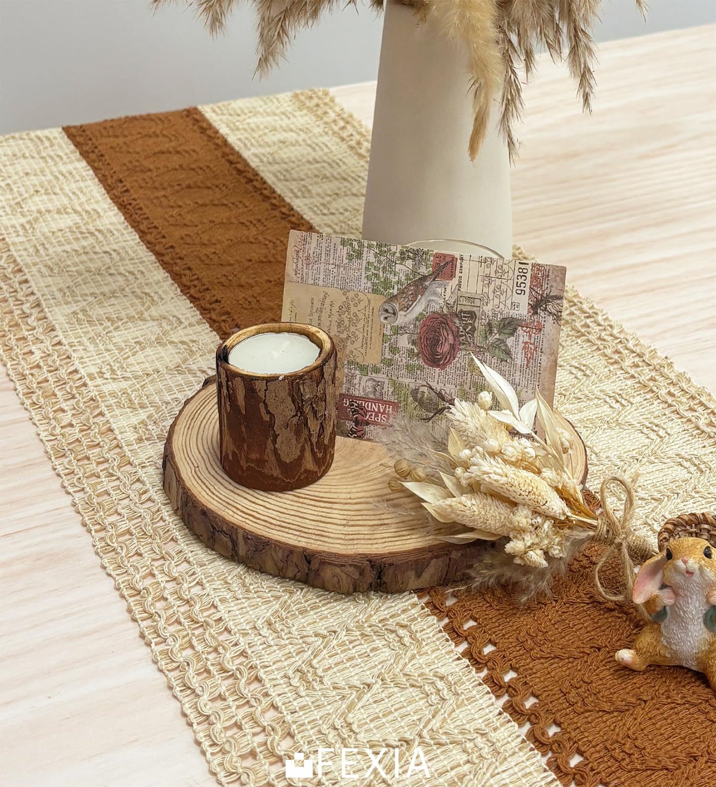 Boho Macrame Table Runner - Rustic Farmhouse Decor for Dining, Events & Holidays