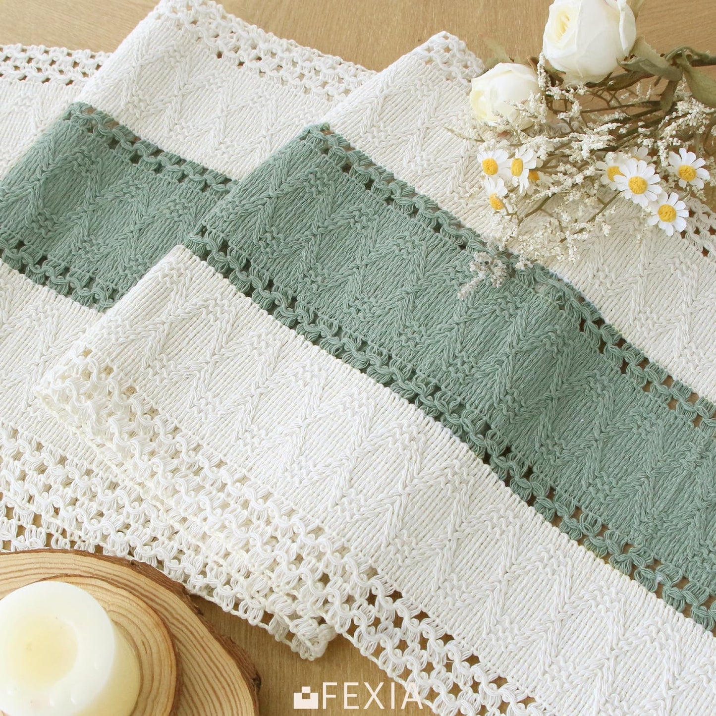 Boho Macrame Table Runner - Rustic Farmhouse Decor for Dining, Events & Holidays