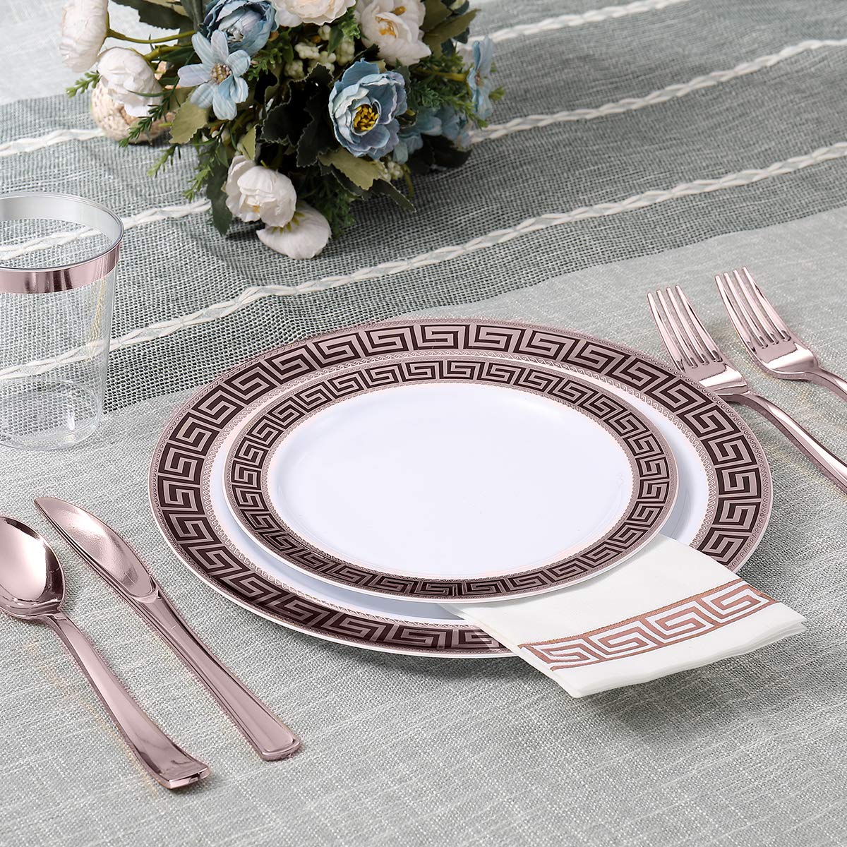 Decorative Disposable Guest Towels – Cloth-Like Paper Napkins with Patterns | Soft, Absorbent & Elegant for Bathroom, Dining & Events - 200 Pack