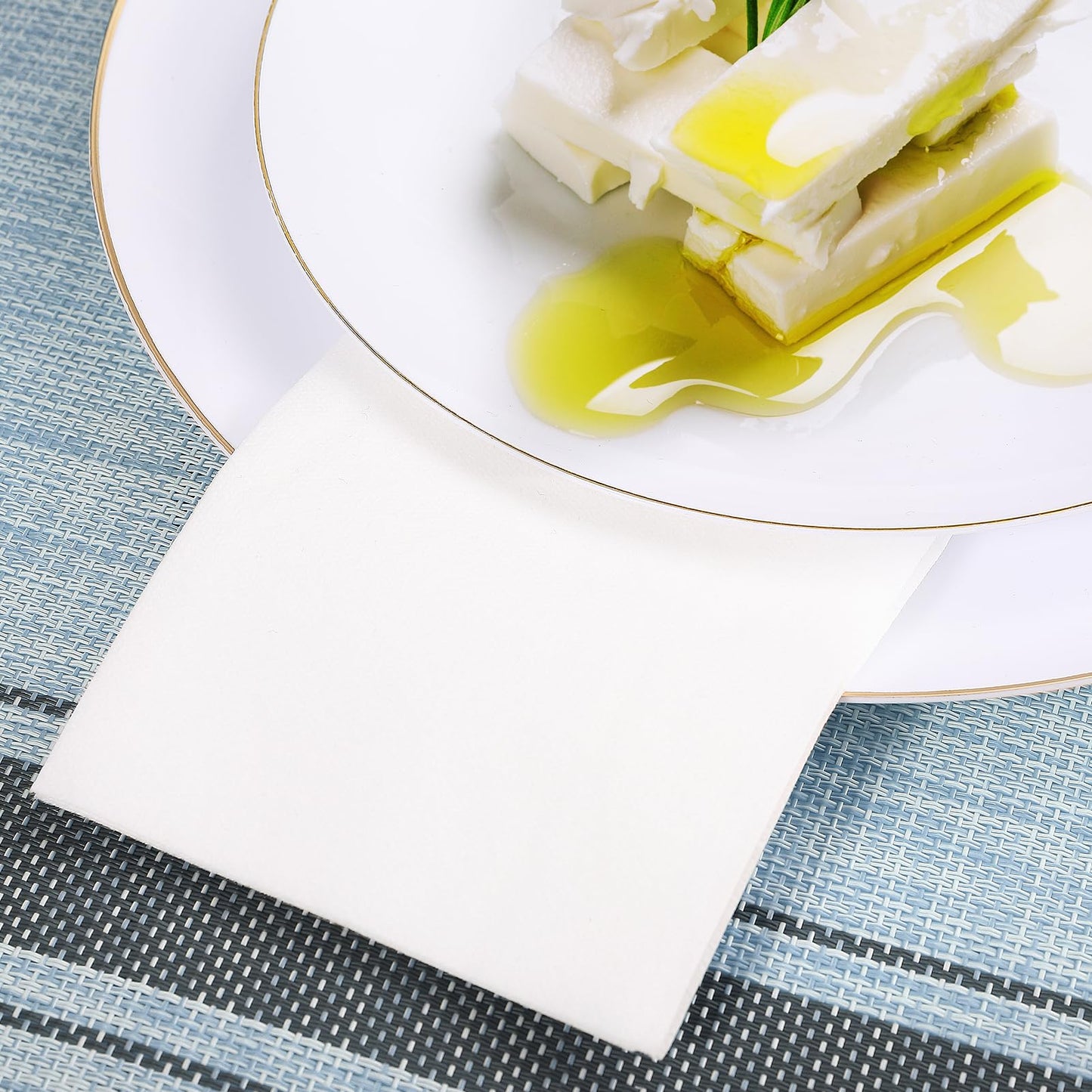Luxury Disposable Hand Towels – Linen-Feel Paper Guest Napkins for Guest at Weddings, Dinner Parties & Events | Pack of 100