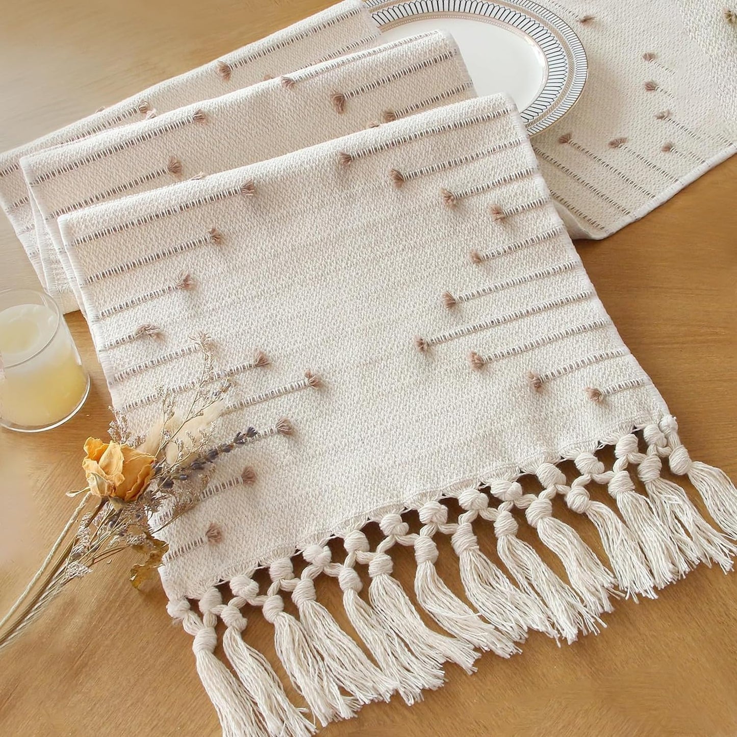 Boho Macrame Table Runner - Rustic Farmhouse Decor for Dining, Events & Holidays
