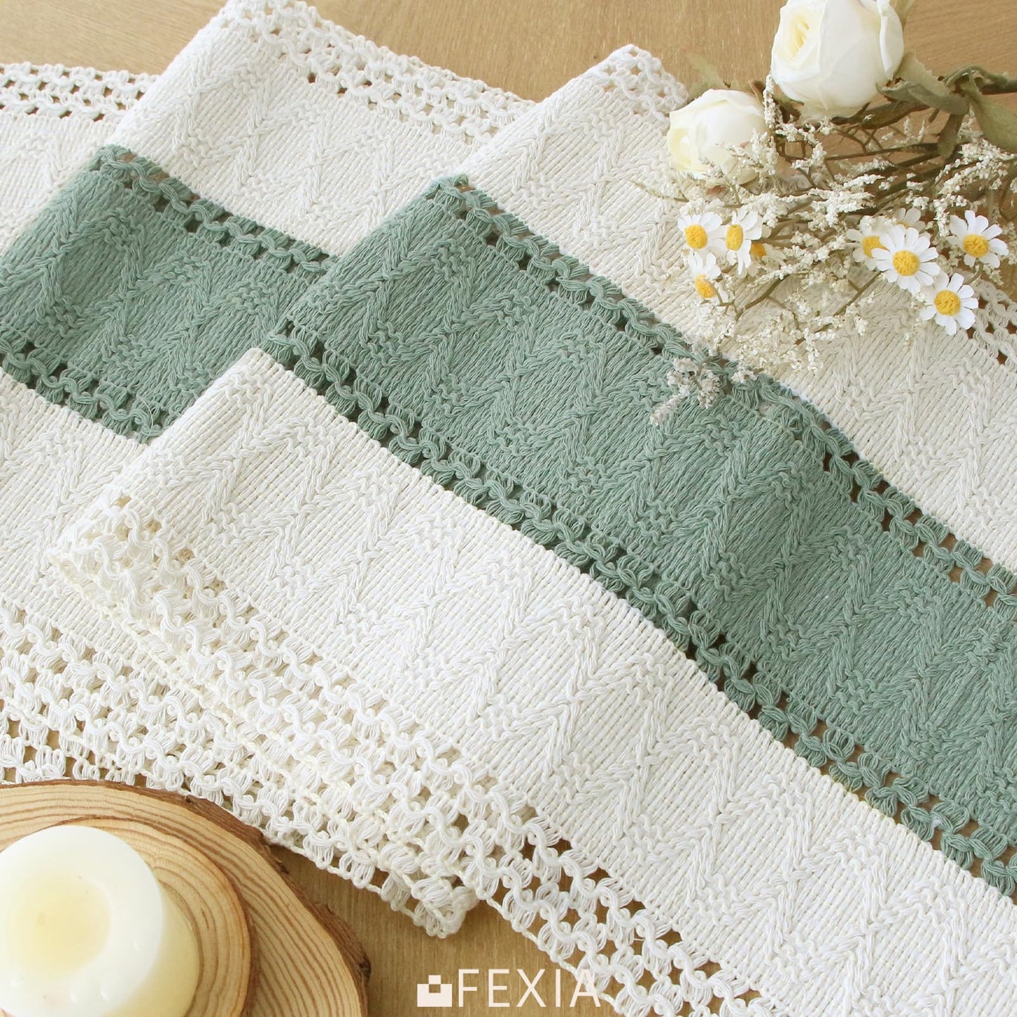 Boho Macrame Table Runner - Rustic Farmhouse Decor for Dining, Events & Holidays