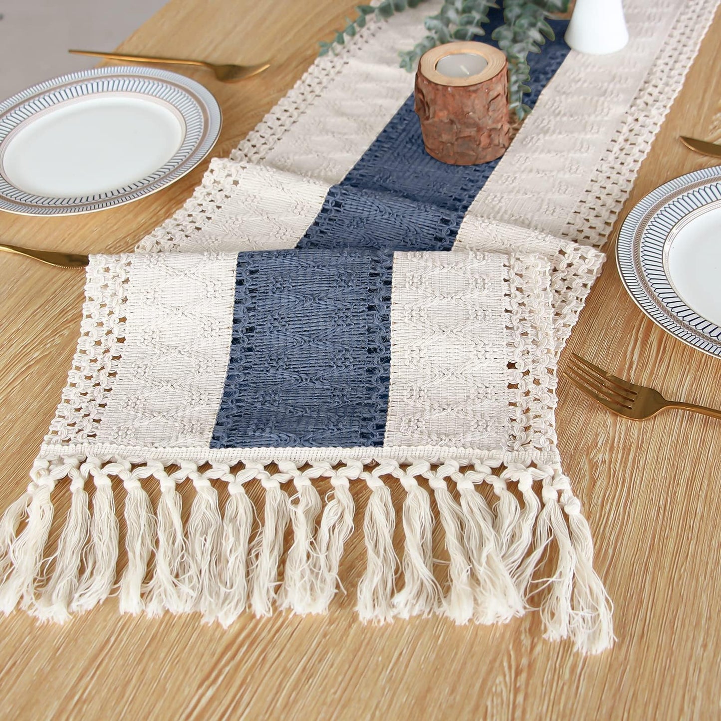Boho Macrame Table Runner - Rustic Farmhouse Decor for Dining, Events & Holidays