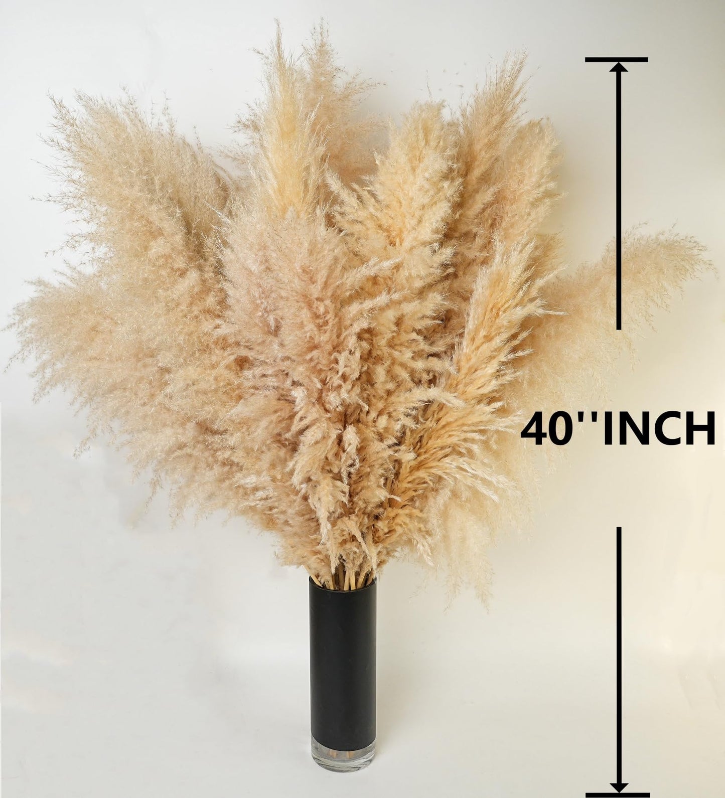 Natural Dried Pampas Grass Bouquet – Mixed Fluffy Pompous Grass for Vase, Boho Decor, Weddings, Gifts & Home Arrangements 100PCS