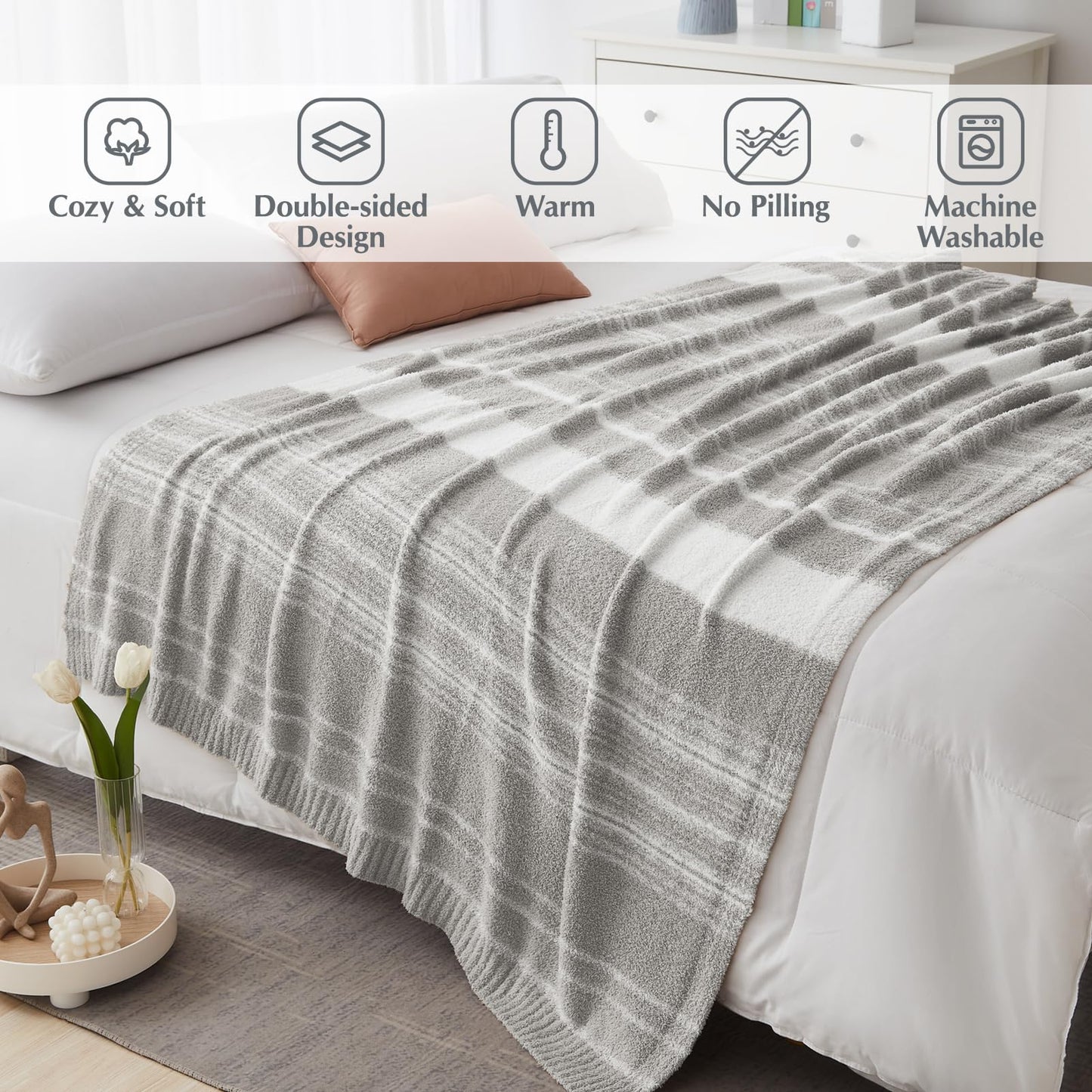 Cozy Checkered Throw Blanket