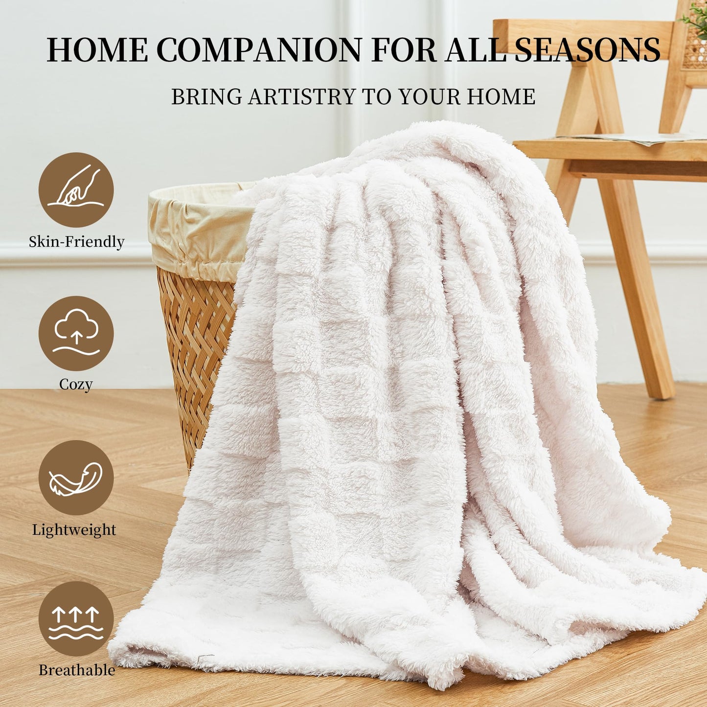 Luxury Plush Faux Fur Throw Blanket