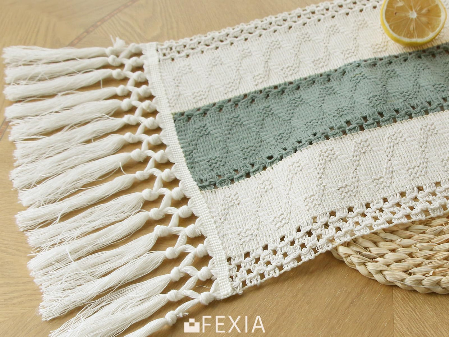 Boho Macrame Table Runner - Rustic Farmhouse Decor for Dining, Events & Holidays