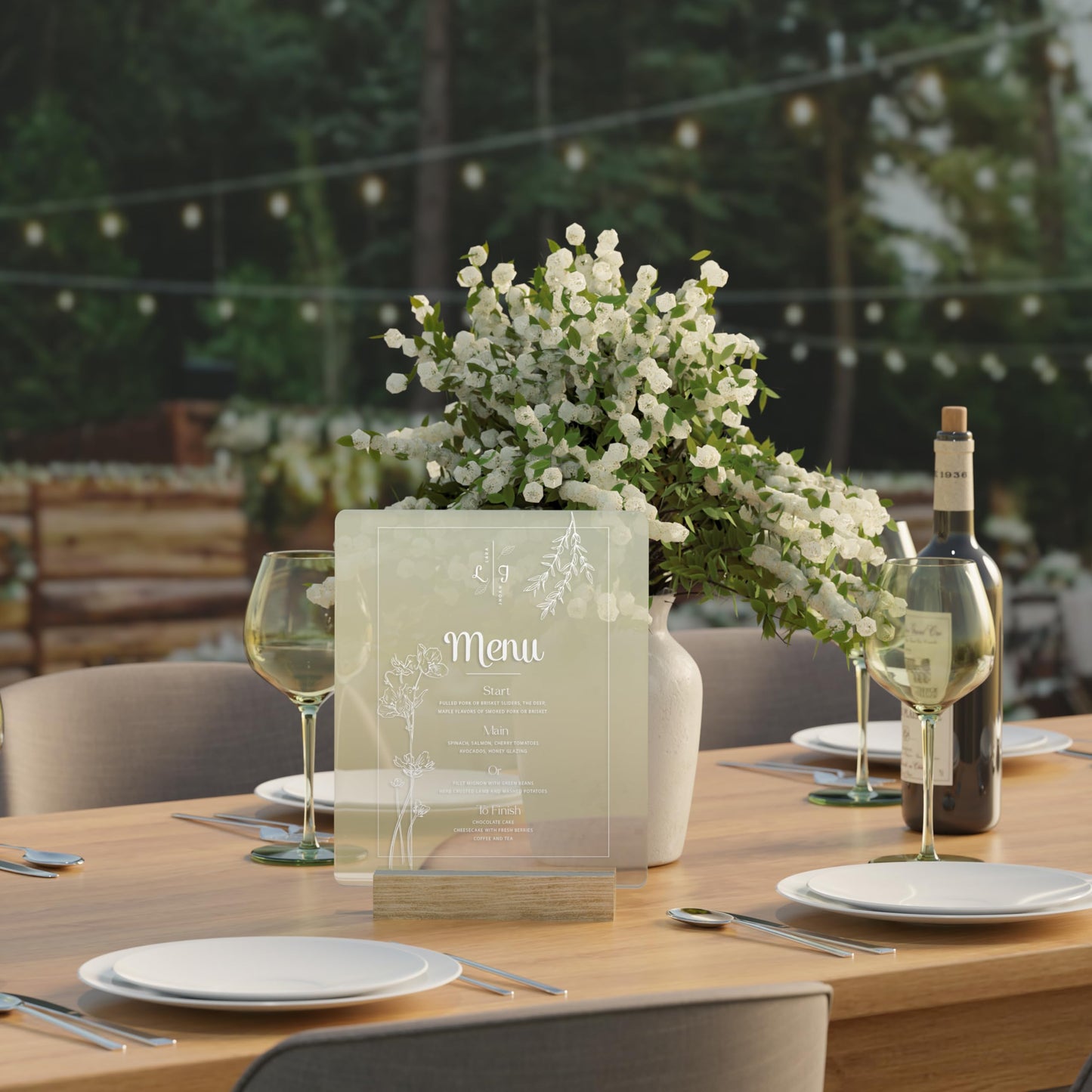 Natural Oak Wood Place Card Holders – Rustic Tabletop Name Holders for Weddings, Events, Parties, Menus & Number Signs
