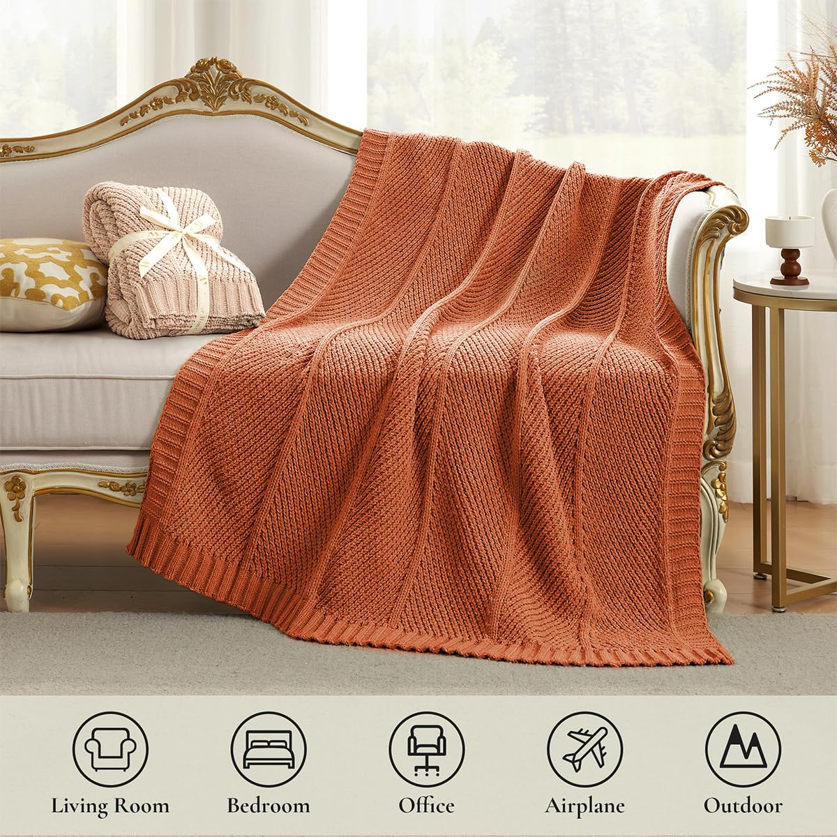 Home Chunky Knit Throw Blanket