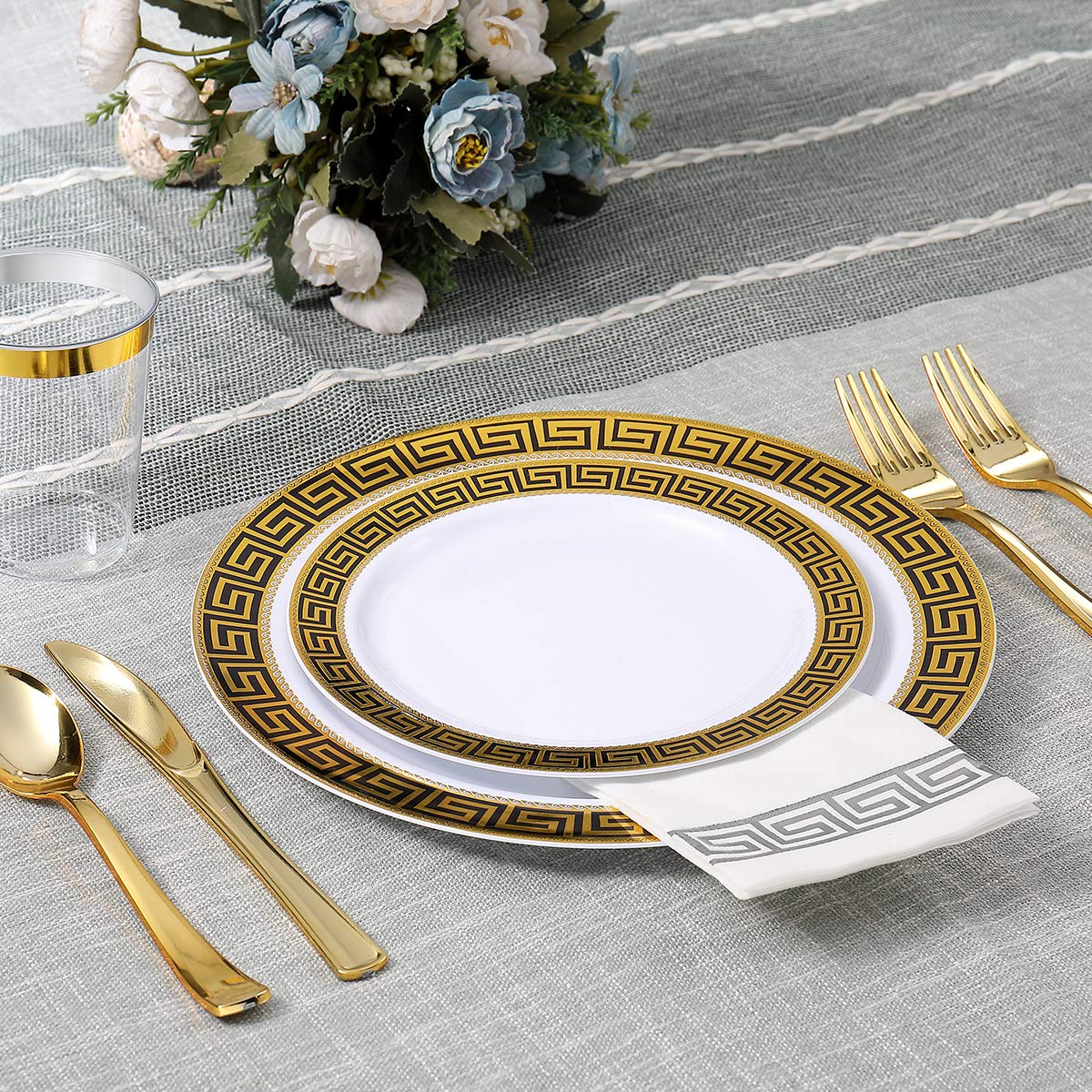 Decorative Disposable Guest Towels – Cloth-Like Paper Napkins with Patterns | Soft, Absorbent & Elegant for Bathroom, Dining & Events - 200 Pack