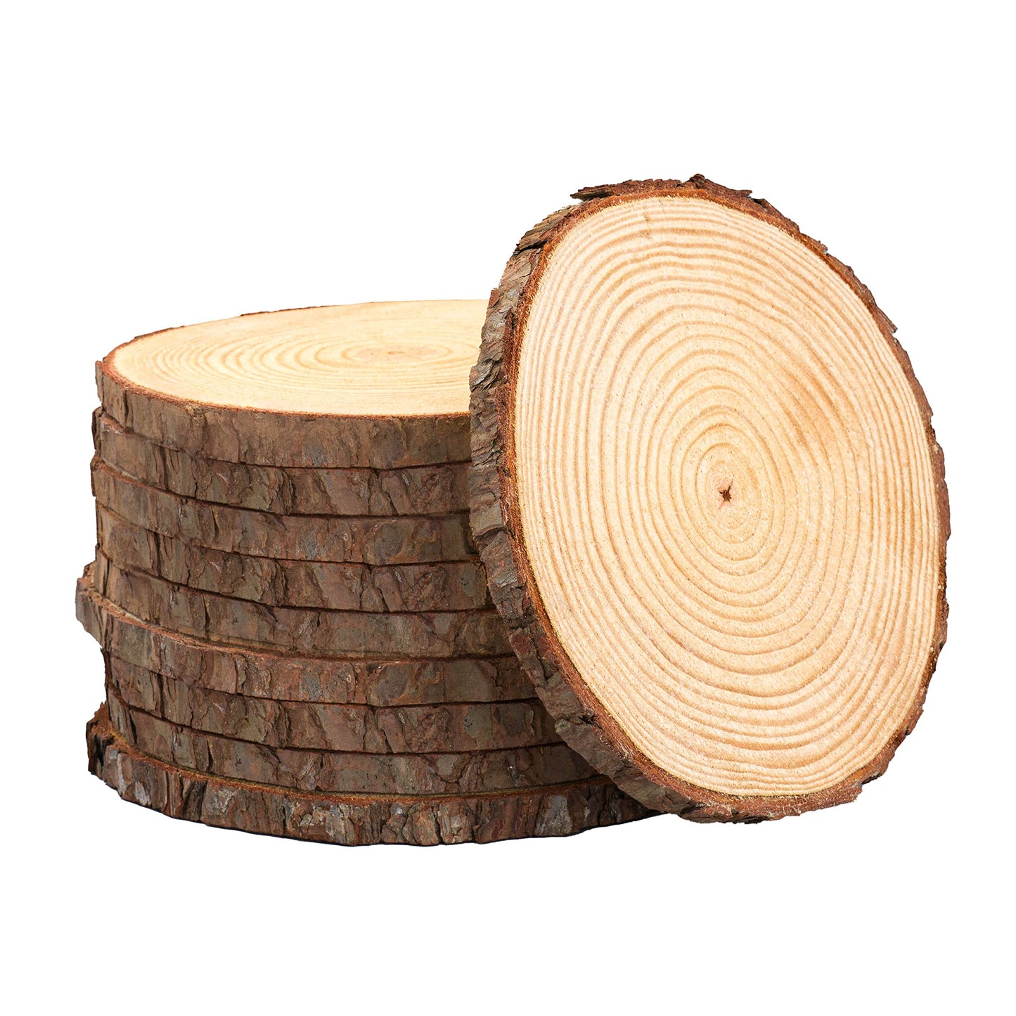 Rustic Centerpiece Rounds for Weddings, Crafts & Home Décor | Kiln-Dried, Sustainable Wood (6 or 10 Pack)