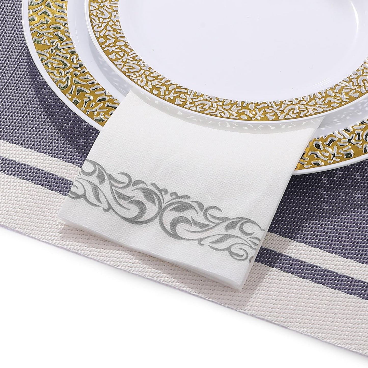 Luxury Disposable Hand Towels – Linen-Feel Paper Guest Napkins for Guest at Weddings, Dinner Parties & Events | Pack of 100