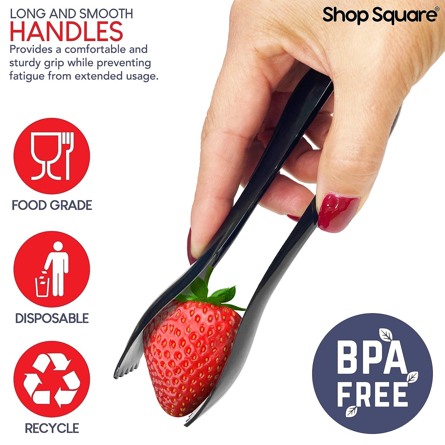 Durable Plastic Serving Utensils Set – 10" Serving Fork, Spoon & 6" Tongs | BPA-Free, Reusable or Disposable | Perfect for Parties, Catering & Events