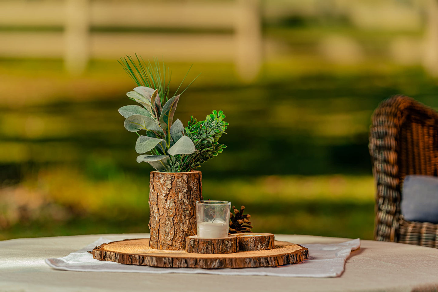 Rustic Centerpiece Rounds for Weddings, Crafts & Home Décor | Kiln-Dried, Sustainable Wood (6 or 10 Pack)