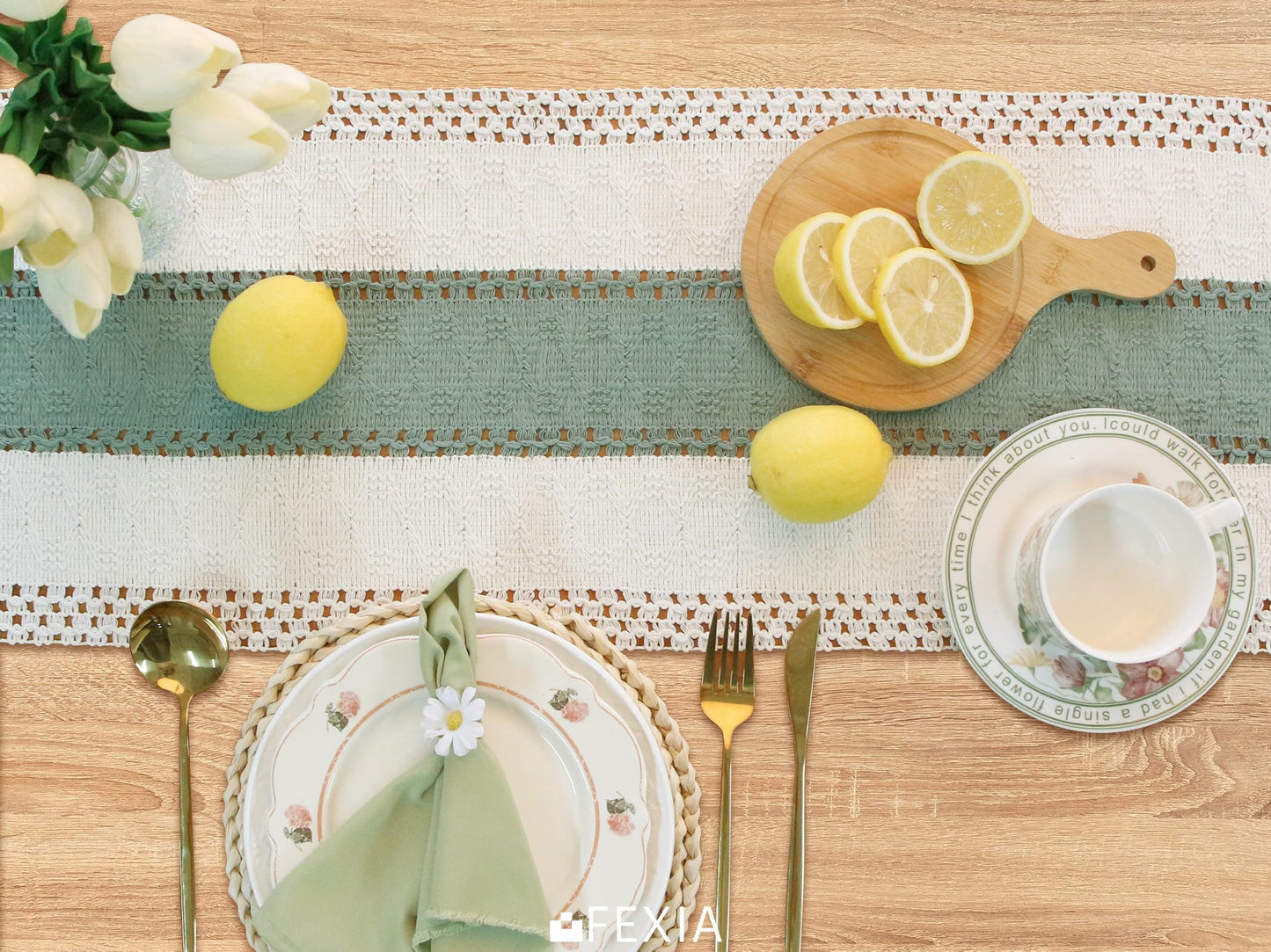 Boho Macrame Table Runner - Rustic Farmhouse Decor for Dining, Events & Holidays