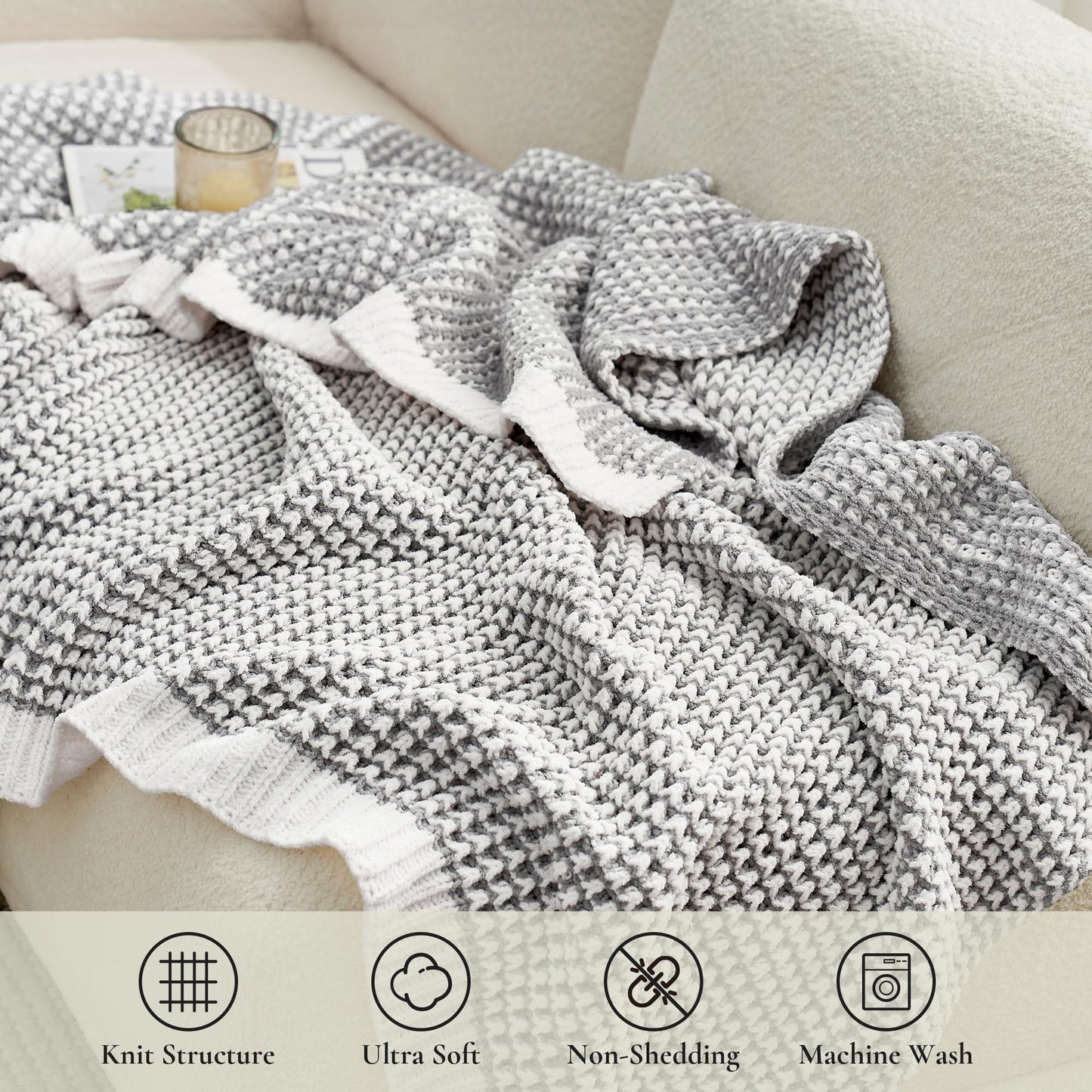 Home Chunky Knit Throw Blanket