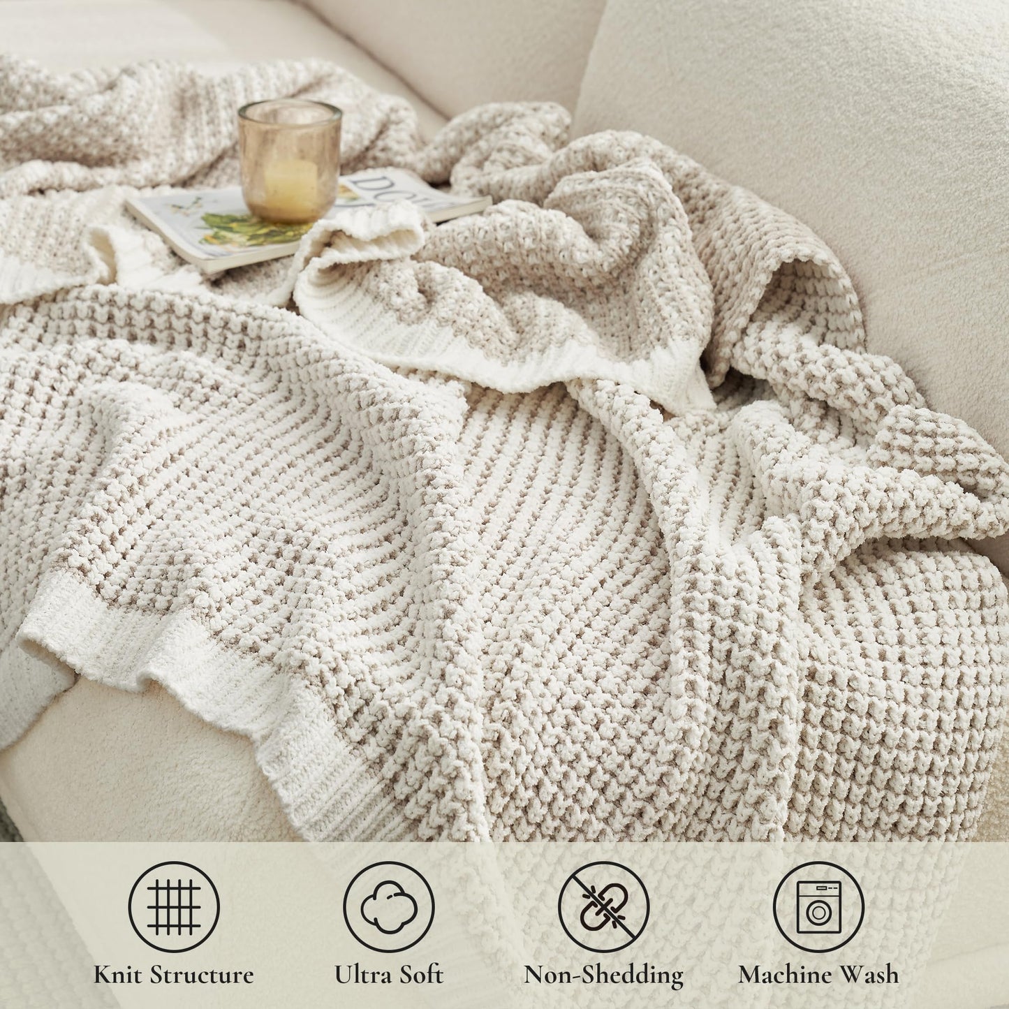 Home Chunky Knit Throw Blanket