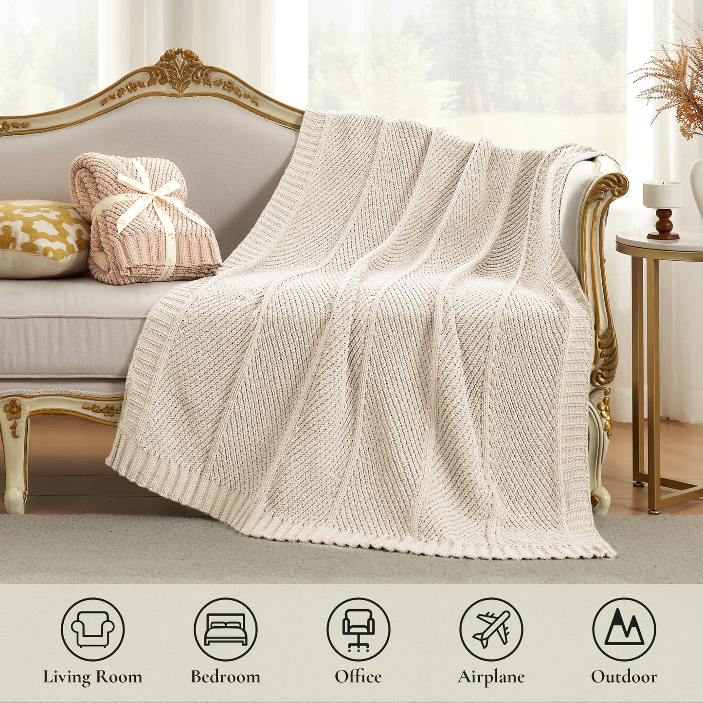 Home Chunky Knit Throw Blanket