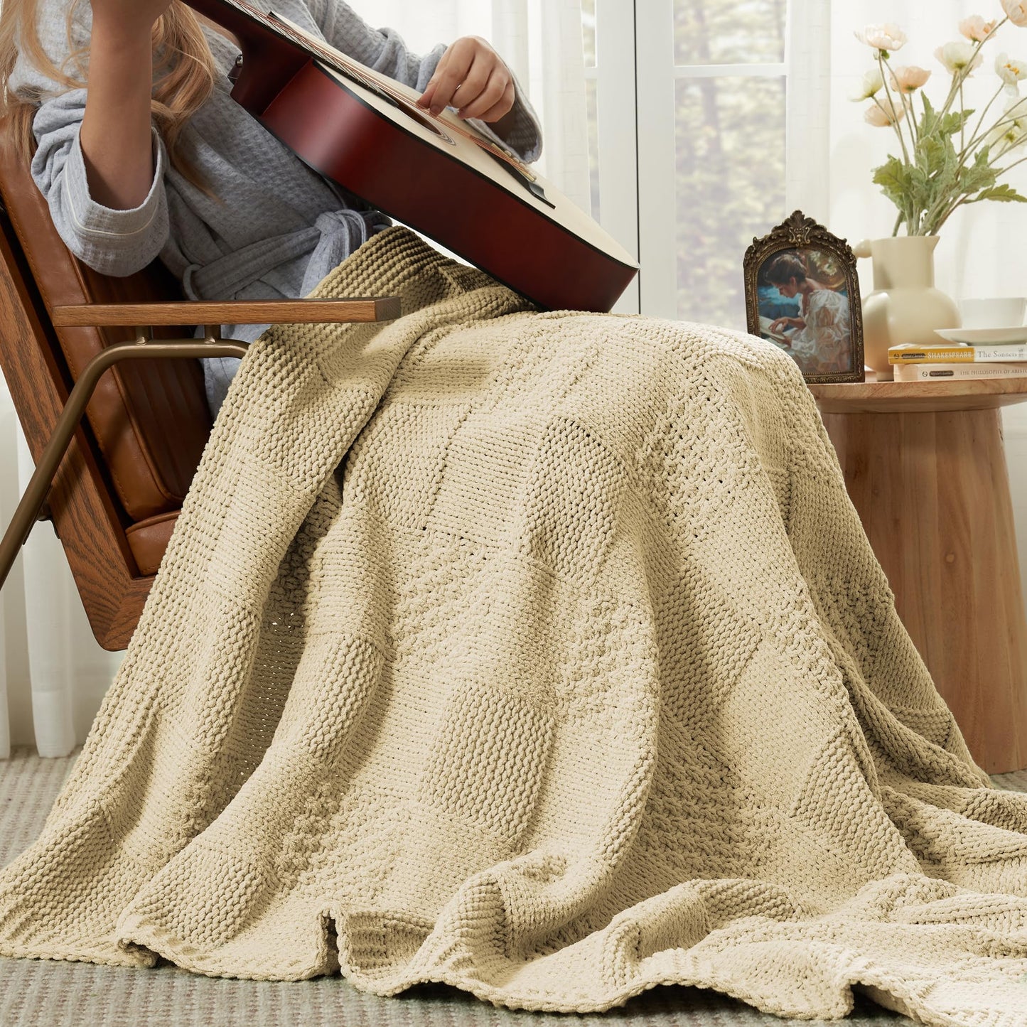 Home Chunky Knit Throw Blanket