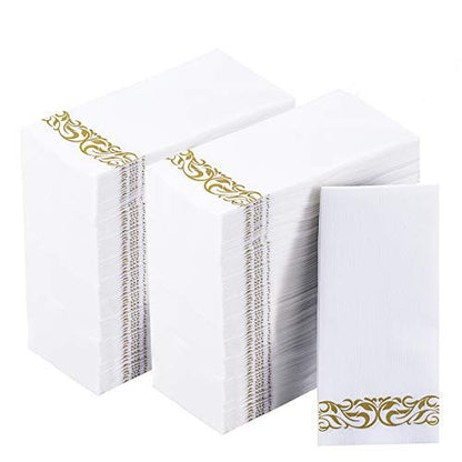 Luxury Disposable Hand Towels – Linen-Feel Paper Guest Napkins for Guest at Weddings, Dinner Parties & Events | Pack of 100