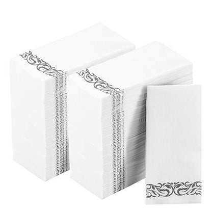 Luxury Disposable Hand Towels – Linen-Feel Paper Guest Napkins for Guest at Weddings, Dinner Parties & Events | Pack of 100