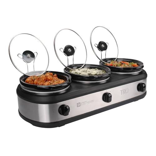 Triple Slow Cooker Buffet Server - Food Warmer for Parties & Entertaining