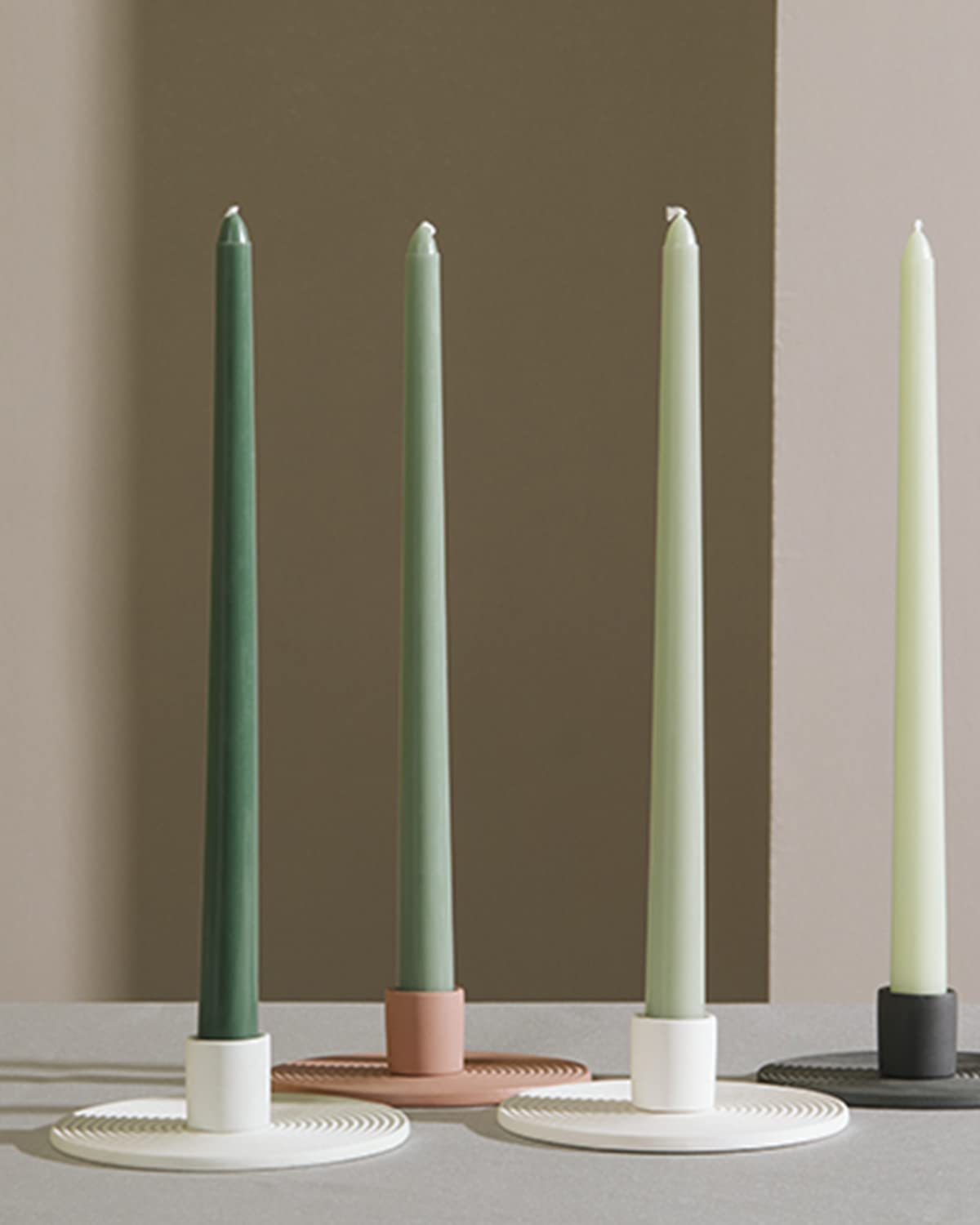 Handmade Spiral Taper Candles – 10" Unscented, Dripless (Set of 4)
