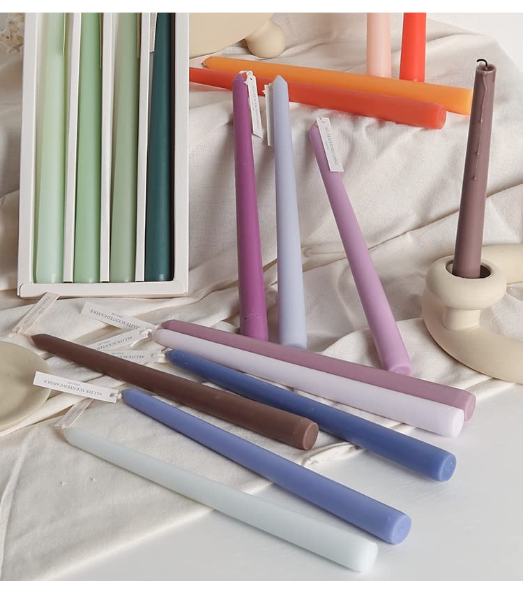 Handmade Spiral Taper Candles – 10" Unscented, Dripless (Set of 4)
