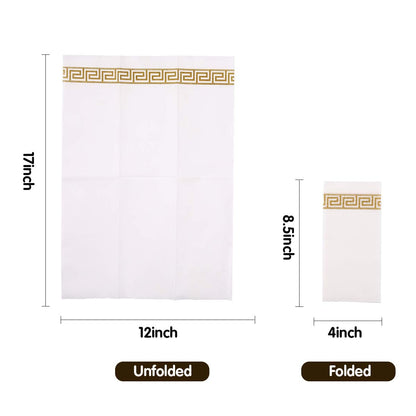 Decorative Disposable Guest Towels – Cloth-Like Paper Napkins with Patterns | Soft, Absorbent & Elegant for Bathroom, Dining & Events - 200 Pack