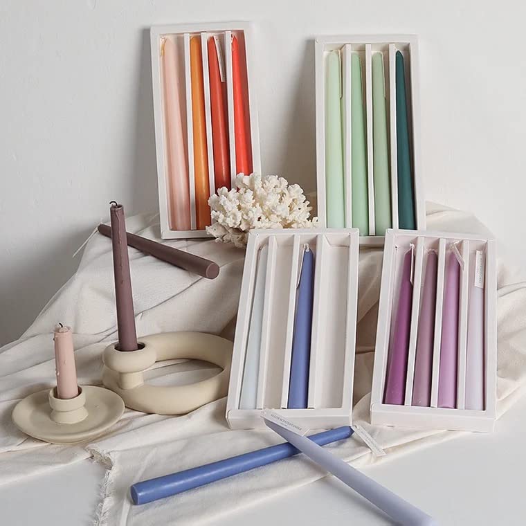 Handmade Spiral Taper Candles – 10" Unscented, Dripless (Set of 4)