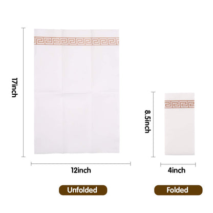 Decorative Disposable Guest Towels – Cloth-Like Paper Napkins with Patterns | Soft, Absorbent & Elegant for Bathroom, Dining & Events - 200 Pack