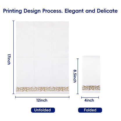 Luxury Disposable Hand Towels – Linen-Feel Paper Guest Napkins for Guest at Weddings, Dinner Parties & Events | Pack of 100