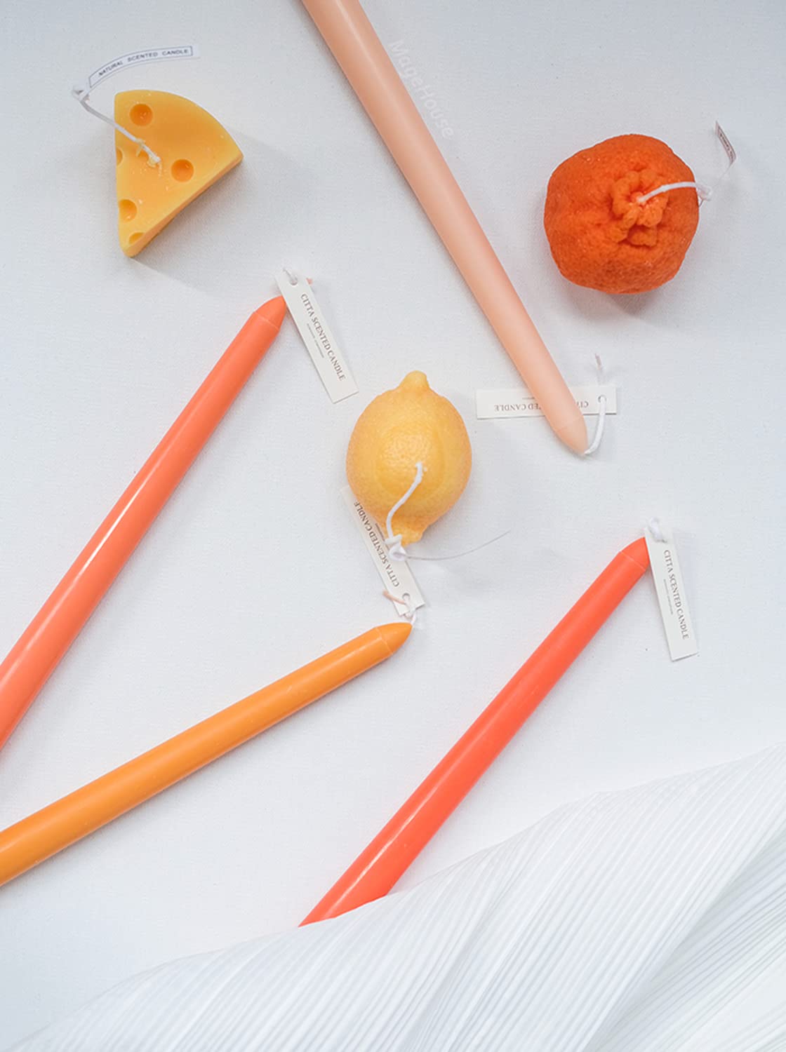Handmade Spiral Taper Candles – 10" Unscented, Dripless (Set of 4)