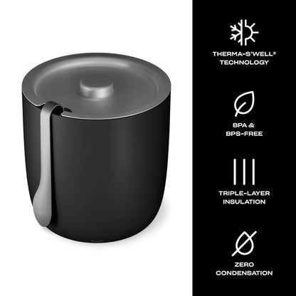 AestheticTriple-Layered Ice Bucket with Tongs – Vacuum-Insulated, Stainless Steel, Condensation-Free