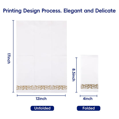 Luxury Disposable Hand Towels – Linen-Feel Paper Guest Napkins for Guest at Weddings, Dinner Parties & Events | Pack of 100