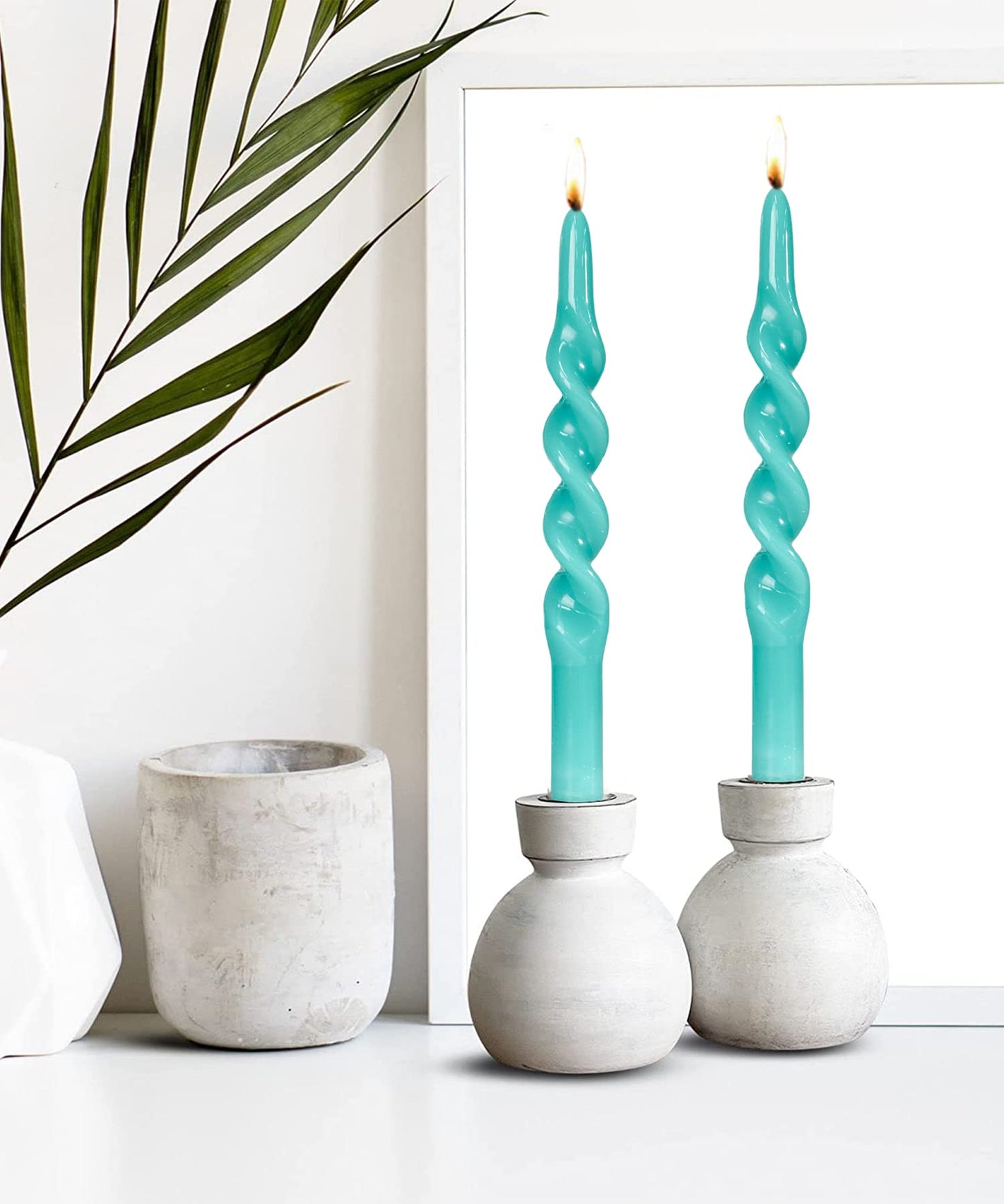 Handmade Spiral Taper Candles – 10" Unscented, Dripless (Set of 4)