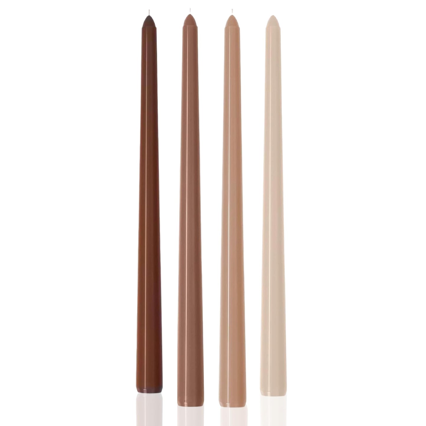 Handmade Spiral Taper Candles – 10" Unscented, Dripless (Set of 4)