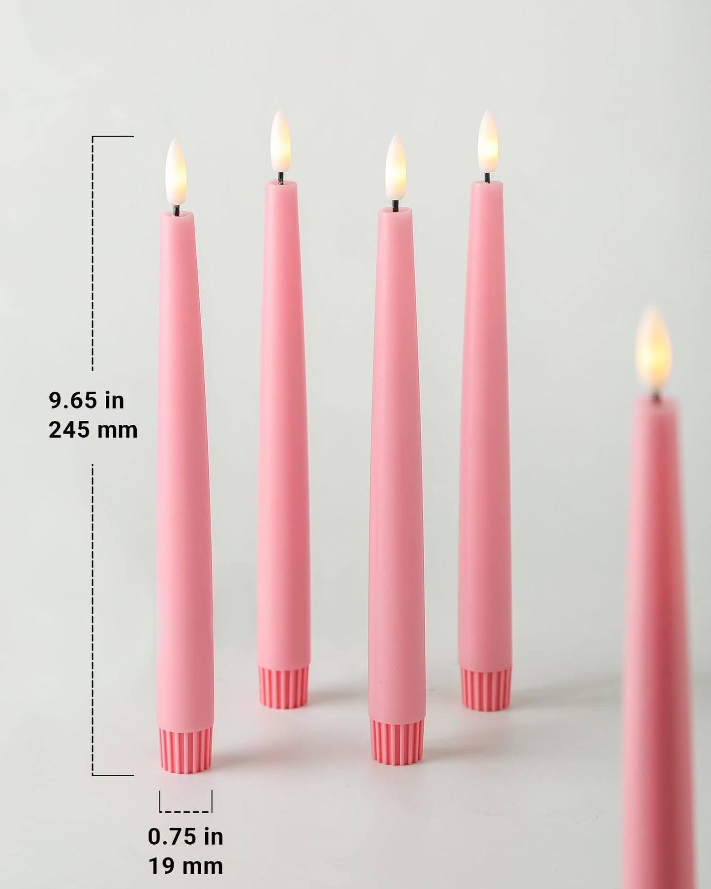 Black Wax Drip Flameless Taper Candles – Set of 6 LED Candles with Remote Control