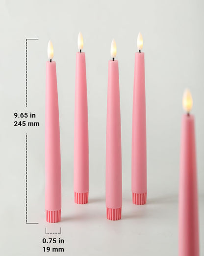 Black Wax Drip Flameless Taper Candles – Set of 6 LED Candles with Remote Control