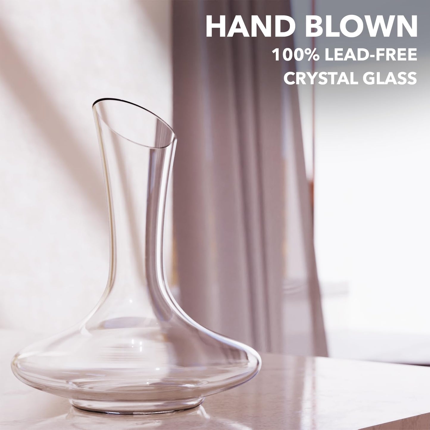 Crystal Wine Decanter - Red Wine Carafe with Aerator – 750ML