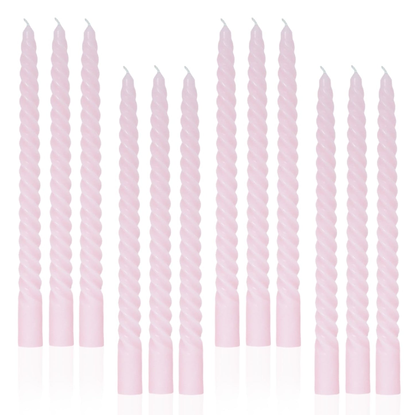 Handmade Spiral Taper Candles – 10" Unscented, Dripless (Set of 4)