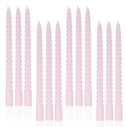Handmade Spiral Taper Candles – 10" Unscented, Dripless (Set of 4)