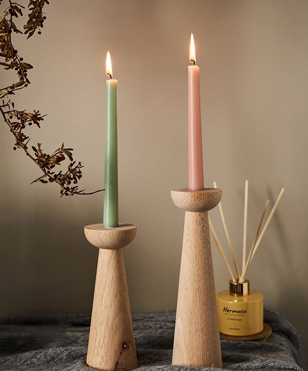 Handmade Spiral Taper Candles – 10" Unscented, Dripless (Set of 4)