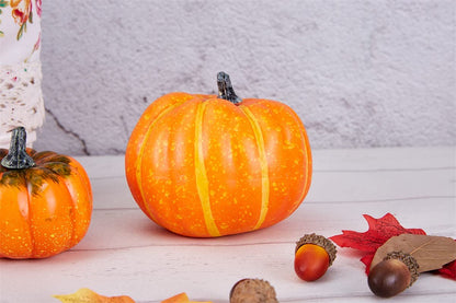 White & Gold Artificial Harvest Pumpkins – 16-Piece Fall Décor Set