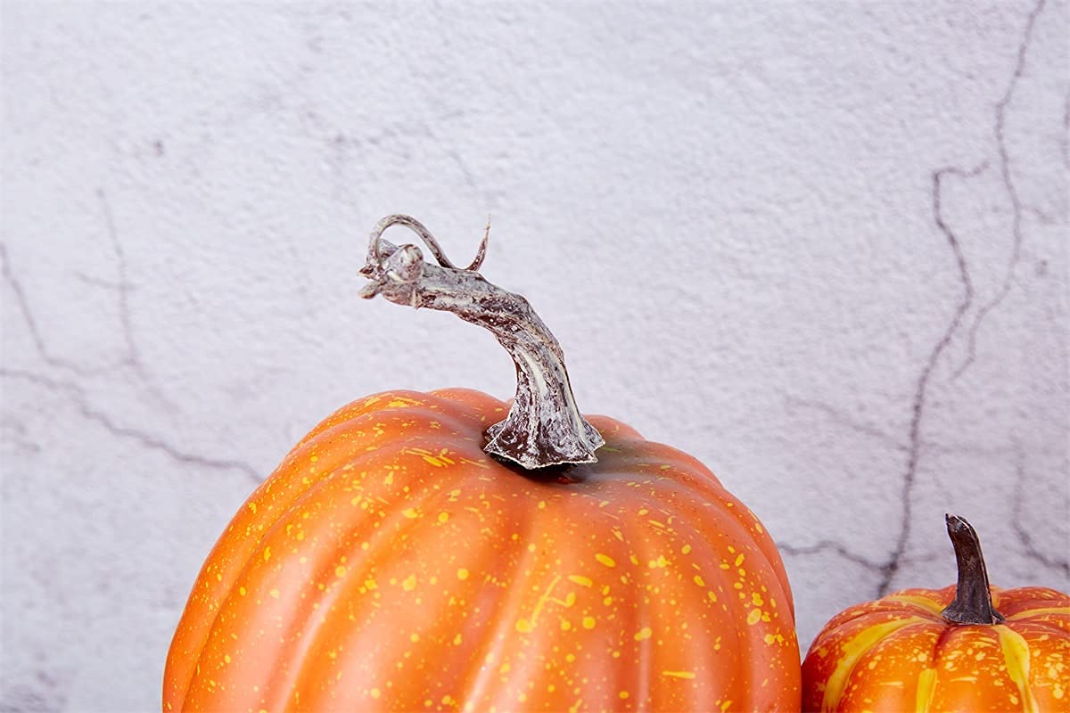 White & Gold Artificial Harvest Pumpkins – 16-Piece Fall Décor Set